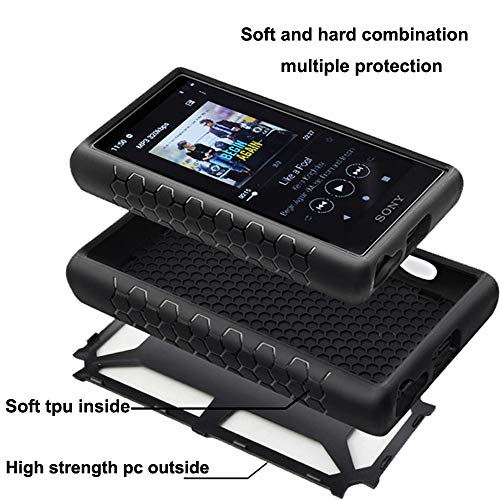 Image of BestforYou for Sony Walkman NW-A100 A105 A106 Case,Anti-Skid Anti-Knock Shockproof Armor Full Protective Skin Case Cover for Sony Walkman NW-A100 A105 A105HN A106 A106HN A100TPS (Black)