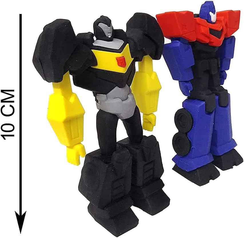 Image of SUPER TOY Robot Shape Eraser for Kids | 3D Transformer Style Puzzle Eraser | Cute Cartoon Rubber Eraser for School Stationery, Birthday Return Gift for Boys & Girls