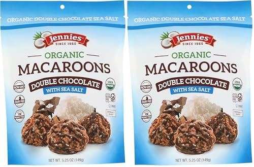 Jennies Organic Double Chocolate Macaroons with Sea Salt, 5.25oz | Dairy Free | Gluten Free | Peanut Free | Individually Wrapped (Pack of 2) image 3