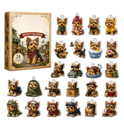 Yorkshire Terrier Advent Calendar 2026, 24-Day Dog Ornament Countdown - image 1
