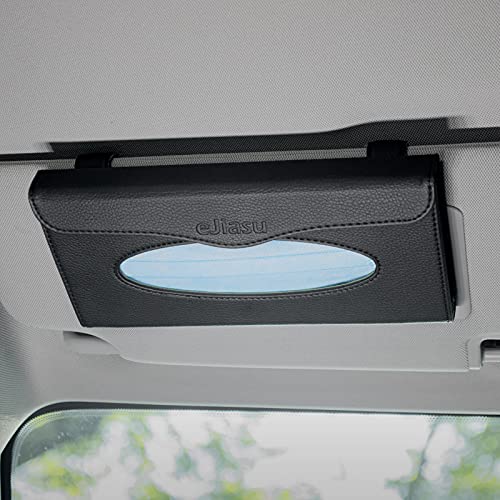 Ejiasu Car Tissue Holder, Sun Visor Napkin Holder, Car Visor Tissue Holder, Pu Leather Backseat Tissue Case Holder For Car,Vehicle(Black) #TOP1