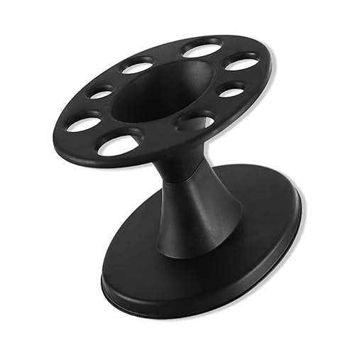 Miniatura 2 de Soporte de almacenamiento de peine redondo Soporte para cepillos de pelo Organizador profesional Cepillos Tijeras Negro Accesorios prácticos Estante