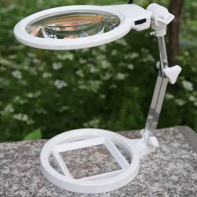 Lupa montada con Diadema, Lentes de Cristal, aumentos de 1.6X, 2X, 2.5X y 3X. Ideal para Trabajos de joyería y reparación de Relojes.