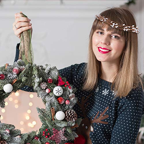 WILLBOND-64-Feet-Ply-Pip-Berry-Garland-for-Christmas-Winter-Indoor-Outdoor-Decor-Head-Wreaths-Wedding-Crowns-White-30-Packs WILLBOND 64 Feet Ply Pip Berry Garland for Christmas Winter Indoor Outdoor Decor Head Wreaths Wedding Crowns White 30 Packs