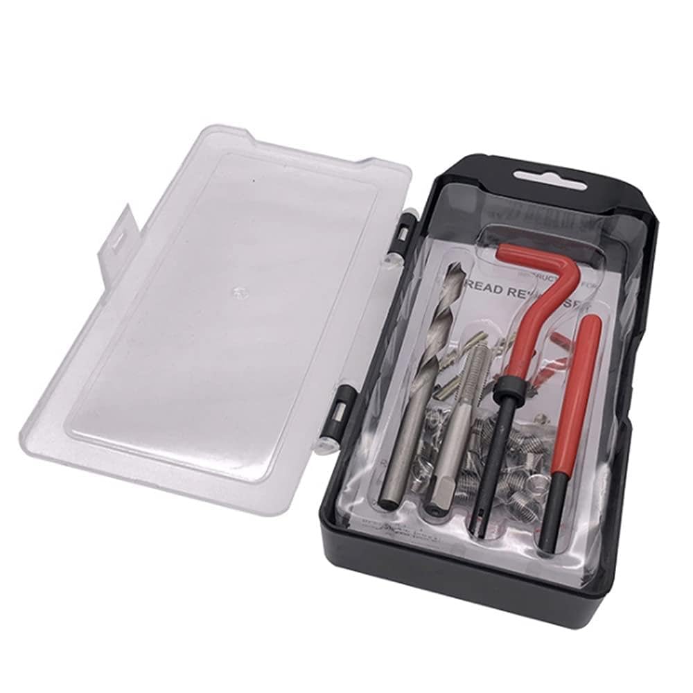 Kit di riparazione filettatura M-10 x 1,25, compatibile con Helicoil, fili danneggiati da 10 mm, 25 pezzi