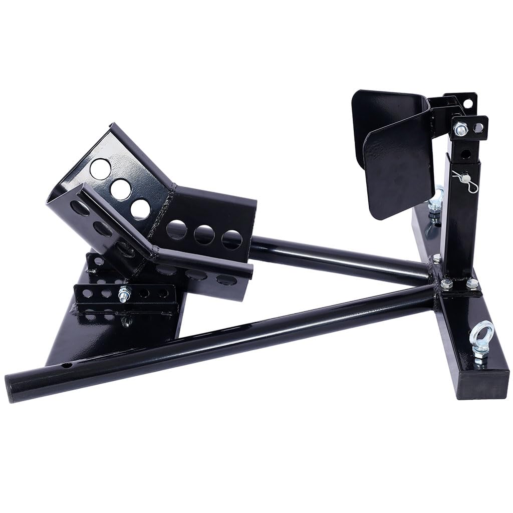 Calzo de rueda delantera de motocicleta para ruedas de 17 a 21 pulgadas, calzo de acero resistente con bloqueo de seguridad, soporte de rueda delantera para remolque, garaje, transporte