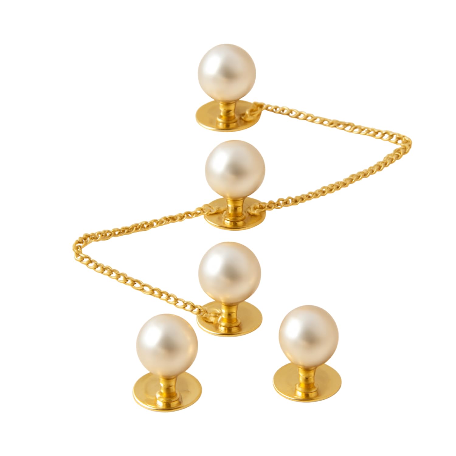 thanu's craft Original Pearl Moti Gold Plated Kurta Buttons Cufflinks With Chain For Women and Men(2pieces of Kurta Button)-picture-52
