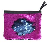 Winmany Sequin Makeup Bag Reversible Cosmetic Bag, Fashion Women Handbag Bling Glitter Evening Party Bag,Sparkling Shiny Clutch Handbag Wedding Bag Purse Wallet Pouch