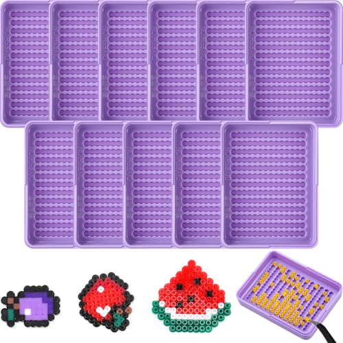 Image of Beeveer 12 Pcs 2.6mm Fuse Beads Picking Trays 2.6 x 2 Inches Bead Sorting Trays Organizer Efficient Sorting Tools for Melty Beads for DIY Arts Crafts