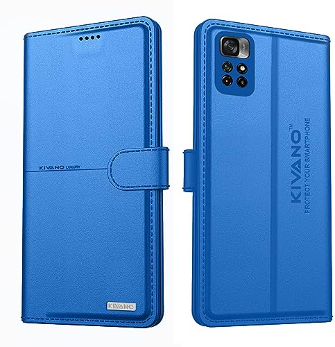 Image of KIVANO Compatible with Xiaomi Redmi Note 11T / Xiaomi Poco M4 Pro 5G Flip Cover | Leather Finish | Inside Pockets & Inbuilt Stand | Shockproof Wallet Style Magnetic Closure Back Cover Case