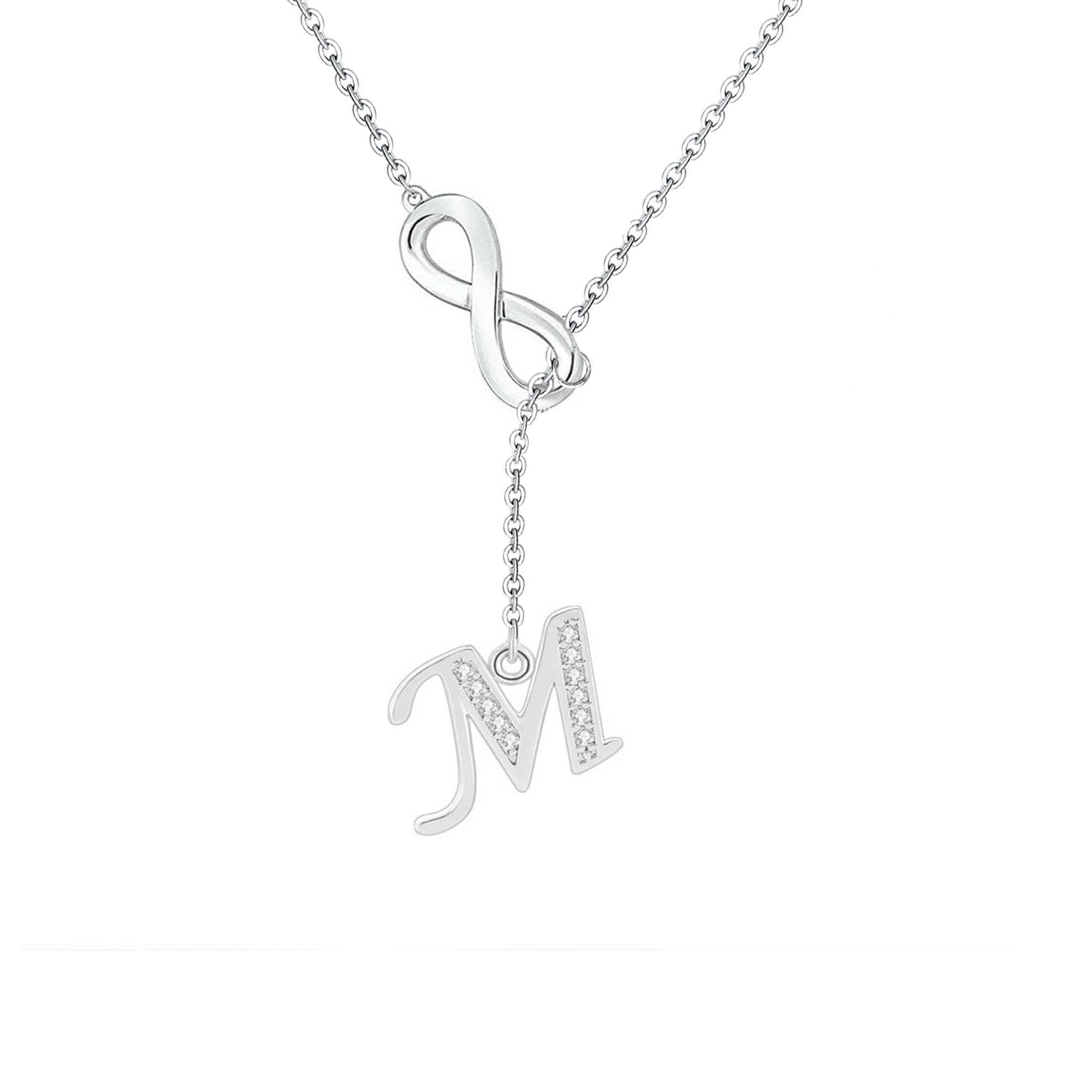SAMINO Collana da Donna 26 Infinito Lettere Iniziali A-Z per Femmina Ragazze Collana Personalizzata per Moglie Fidanzata Sorella Amica Regali di Anniversario Compleanno Natale Festa della Mamma