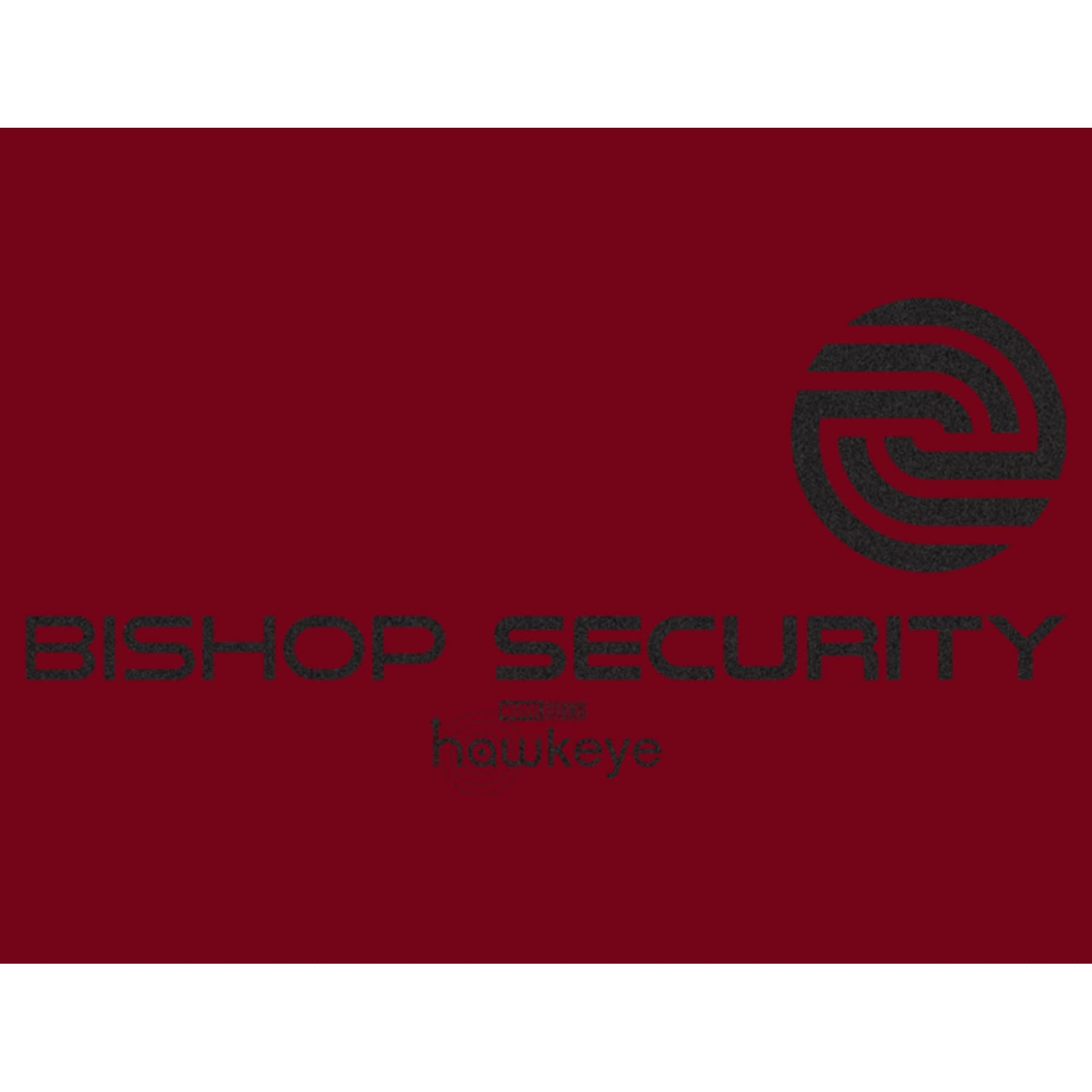 Marvel Hawkeye Bishop Security Logo Juniors Racerback Tank, Scarlet, Small