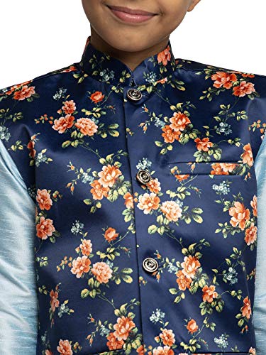Image of KRAFT INDIA Boys Satin Printed Nehru Jacket Only