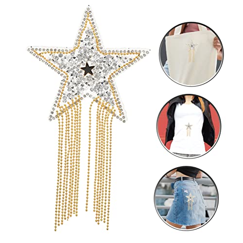 DIYEAH 2 Peças Adesivo De Pano Estrela De Cinco Pontas Vestidos Da Moda Roupa De Franja Vestido Arco