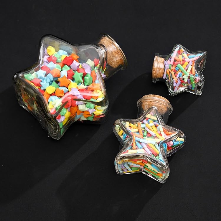 Amazon.co.jp: Bafnsiji 星型ボトル コルク蓋付き小さなガラス瓶 DIY