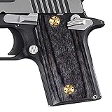 Cool Hand High Polished Wood Grips Compatible Replacement for Sig Sauer P238, Gold Grips Screws Included, Without Ambi Safety Cut, 3/20' Thin, H3N-S-GW