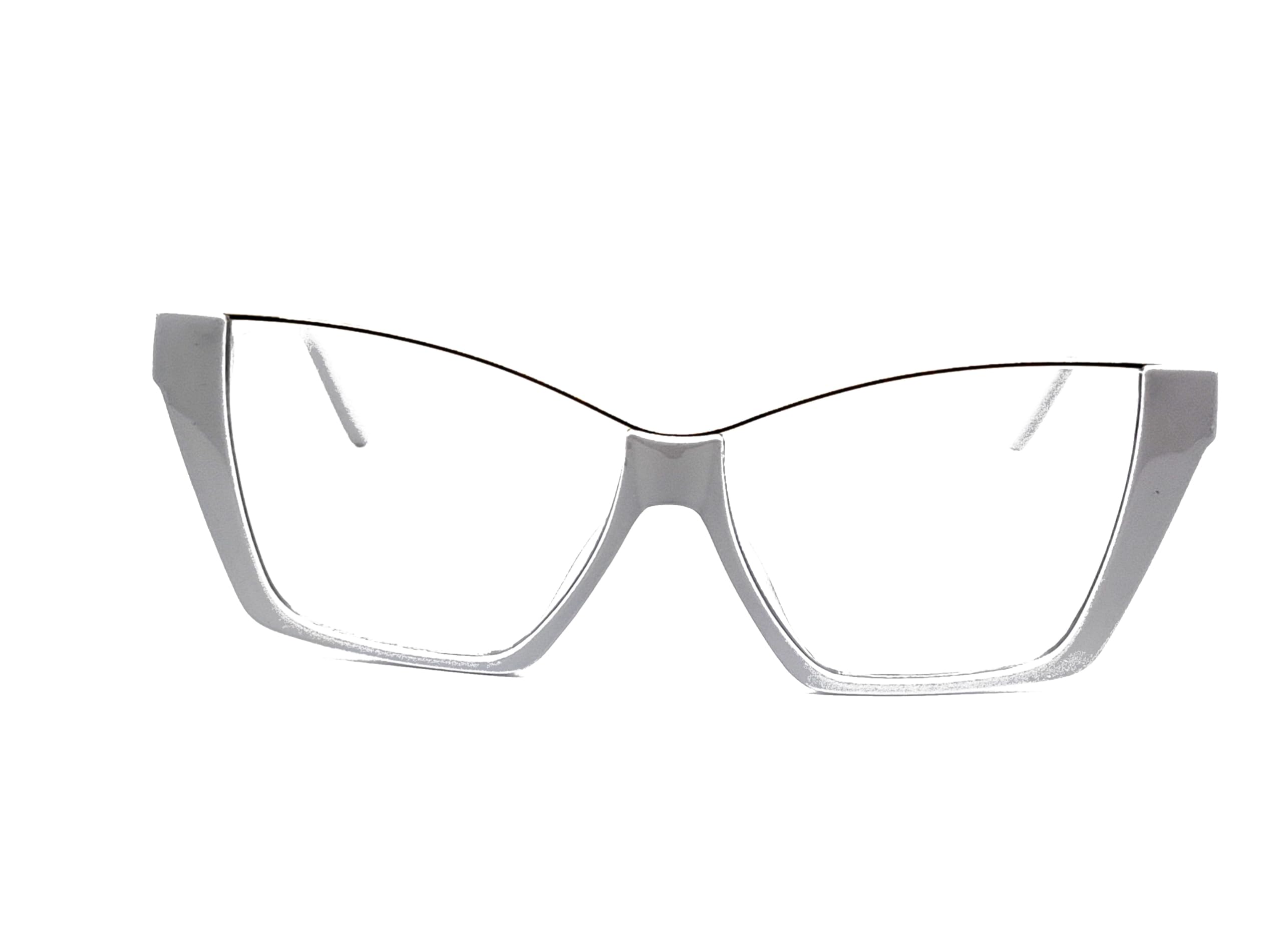 Hot Trendz Oversized Retro Cateye Clear Lens EYE GLASSES Huge Big Frame Women (grey)