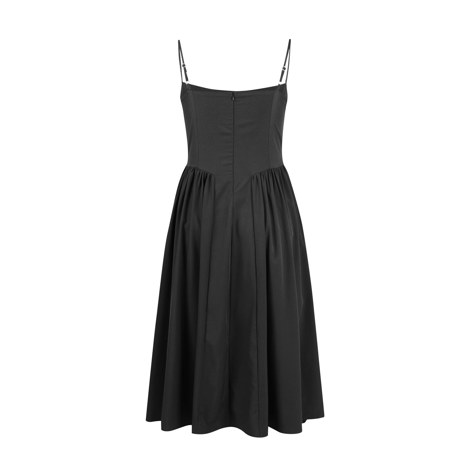 Robe Femme Chic Et Elegant Robe D'été à Bretelles Spaghetti pour Robe à Bretelles Sexy Taille Haute Robe De Cocktail pour Invités De Mariage Classique Mi-Longue Robe De Soirée Tailles S à XL