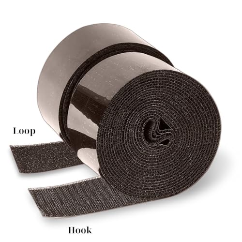 Image of 1.5 inch x 1 Yards Brown Wide Hook and Loop with Self Adhesive Tape Strong Sticky Back Roll Nylon Heavy Duty Strips Excellent Grip Fabric Softener for Home Office School Car Craft Organizer