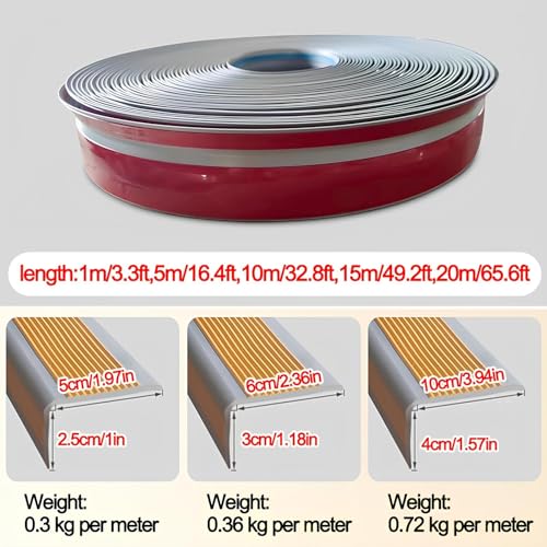 Cinta antideslizante para escalones de vinilo impermeable autoadhesivo protector de bordes 20m 6