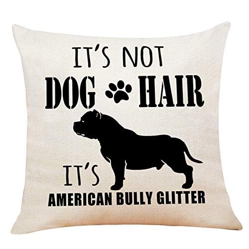 M-Qizi American Bully Pillow Covers, American Bully Gifts, 18×18 Inch Dog Pillow Cover, Bulldog Decor, Gifts for American Bully Lovers, American Bully Decor