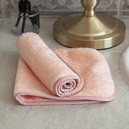 Image of Eurow Reusable Makeup Remover Cloths, Soft Microfiber Face Towels for All Skin Types, Chemical-Free, Protective, Machine Washable, Gentle & Effective Facial Cleansing, 8 inchx16 inch, Coral, 2-Pack