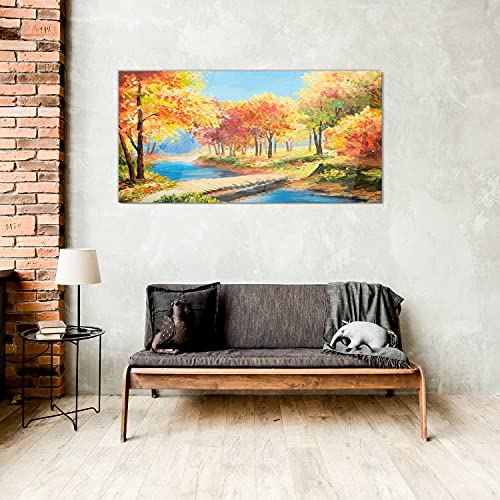 Tableau en verre 100x50cm Eau de Forêt pour salon moderne - 4