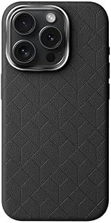 جراب حماية فاخر من الجلد الصناعي مع حماية معدنية للكاميرا متوافق مع آيفون 15 برو ماكس مضاد للصدمات والخدوش وبصمات الأصابع بتصميم أنيق للرجال والنساء من نكست ستور