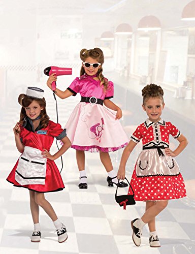 Disfraz infantil chica escuela años 50, talla L multicolor miniatura 2