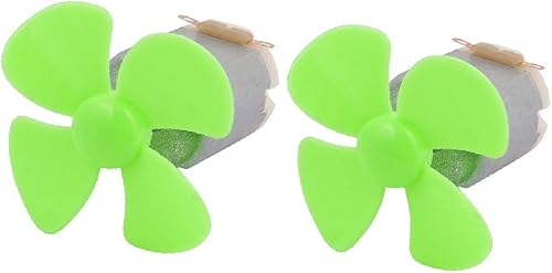 X-DREE 2pcs DC 3V 03A 17200RPM Motor 4 Vanes Green Propeller 40mm Rotary Dia2pcs DC 3V 03A 17200RPM Motor 4 paletas Green Propeller 40mm Rotary Dia