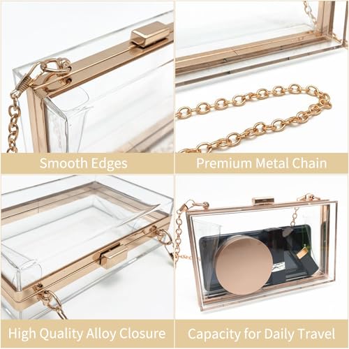 Personalized Acrylic Clutch Bag, Clear Purse for Women, Evening Crossbody Bag with Removable Chain, Clear Clutch Handbags for Wedding Party Prom, Birthday, Mother's Day Gift Bride3