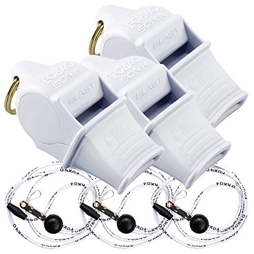 Fox 40 Sonik Blast CMG w/Breakaway Lanyard 3 Pack (White)