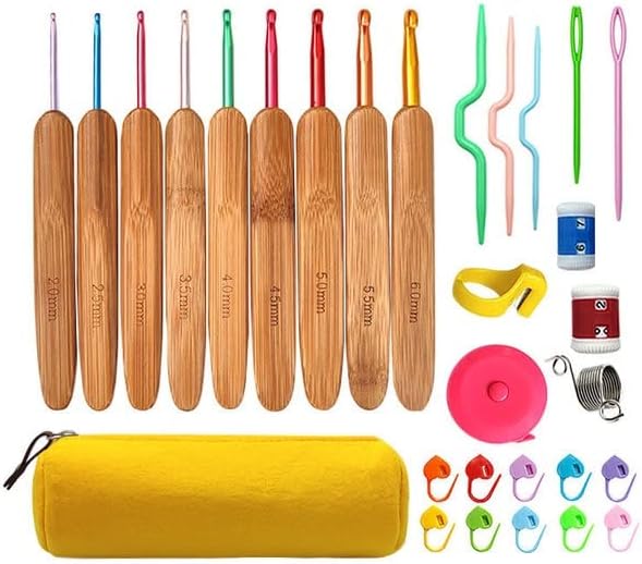 30 PCS Knitting Accessories Crochet Hooks Set Needles Kit for Arthritic Hands Ergonomic Soft Grip Handles for Beginners - (Color: 30pcs)