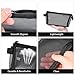2-Pack Grid Mesh Pencil Case with Handle and Zipper, Double Layer Clear Pencil Pouch, Travel Makeup Bag and Small Toiletry Bag for Purse, Marker Pouch, College Essentials School Supplies (Black)