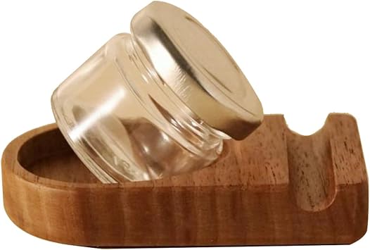 Upgrade Wooden Tilting Calligraphy Pen Holder with Empty Glass Ink Bottle Container, Calligraphy Oblique Nib Holder Stand Base Set Desktop Tabel Decoration