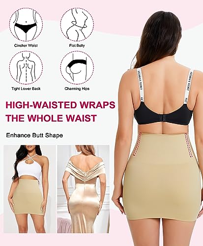 Gotoly Body Shaper For Women Under Dress High Waist Half Slip Seamless Shapewear Dress Slip Skirt Tummy Control Dress4