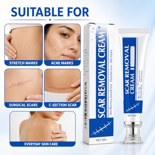Image of Scar Removal Cream for Face & Body 30g | Silicone Scar Care Cream for Old & New Scars | Supports Skin Repair & Smooth Appearance | Suitable for Stretch Marks, Acne Marks & Surgical Scar Care