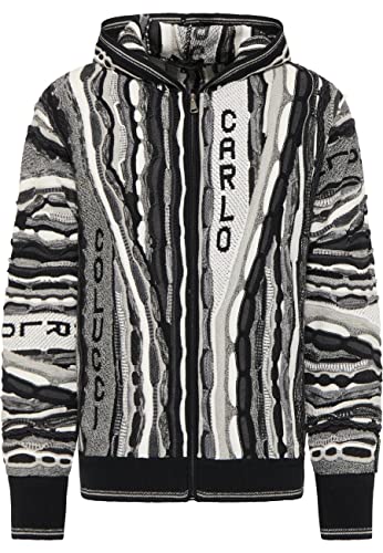 Carlo Colucci Strickjacke mit Kapuze, Conzatti, Schwarz, M