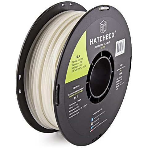 HATCHBOX 3D PLA-1KG3.00-Glow PLA 3D Printer Filament, Dimensional Accuracy +/- 0.03 mm, 1 kg Spool, 3.00 mm, Glow Cover