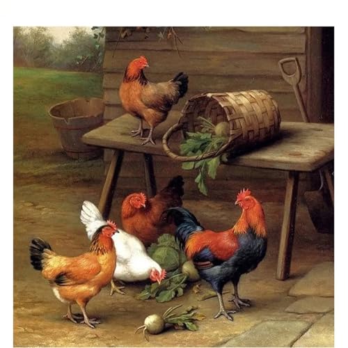 Broderie Diamant Poulet de Ferme Toile Haute Densité Sans Espaces Square Drill