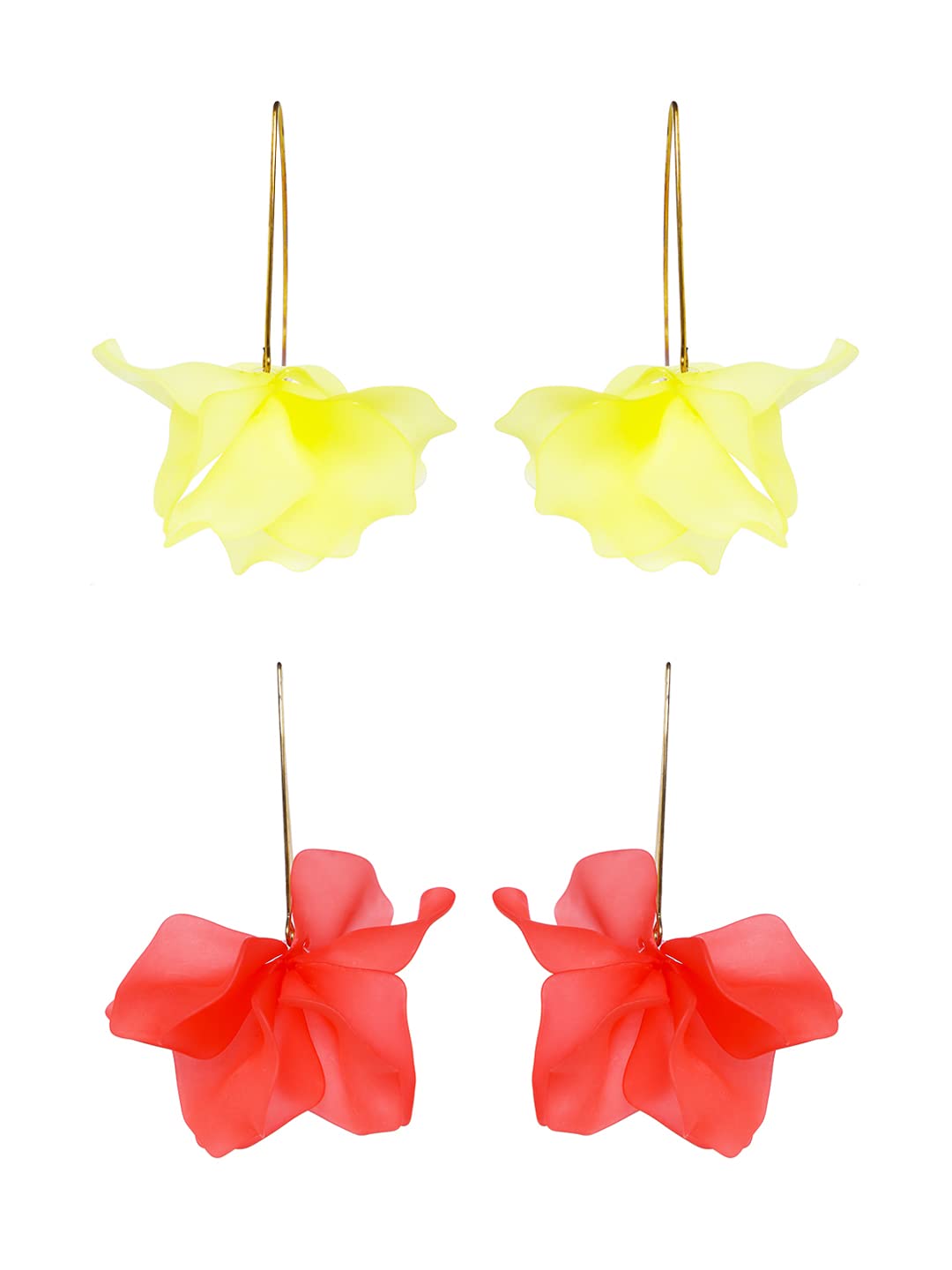 Yellow Chimes Earrings for Women Combo of 2 Pairs Gold Plated Yellow Red Colour Floral Drop Earrings for Women and Girls (B09B9PYZBY) Amazon Price History, Amazon Price Tracker