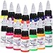 14 Color Tattoo Ink Set 1/2(15ml)/Bottle GTARTISTOO Professional Tattoo Fluorescent Ink Tattoo Inks Pigment Kit