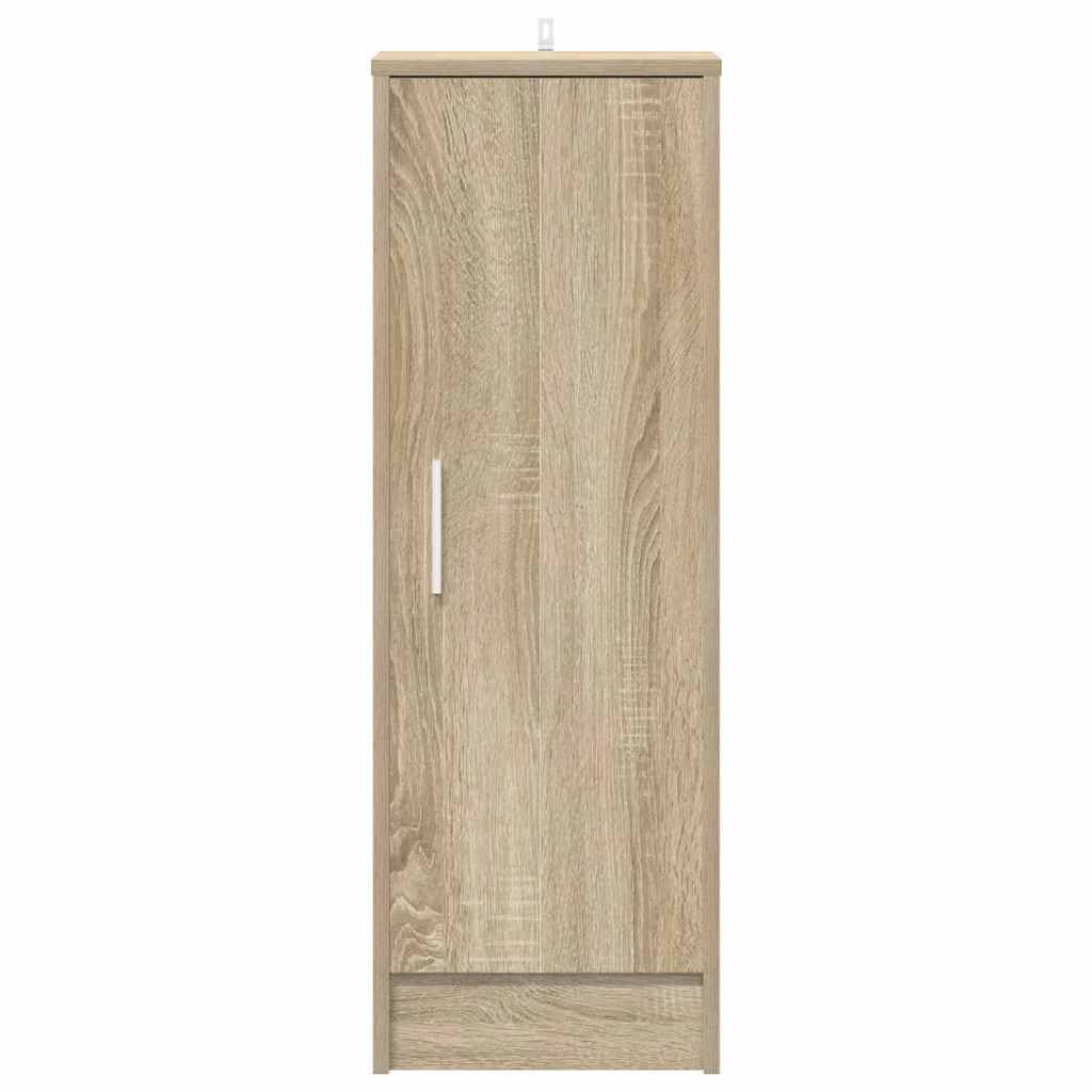Schuhschrank Sonoma-Eiche 32x35x92 cm Holzwerkstoff | 6 Ablagen, Schrank mit Tür, Staubschutz, Feuchttuch-Reinigung, Robust