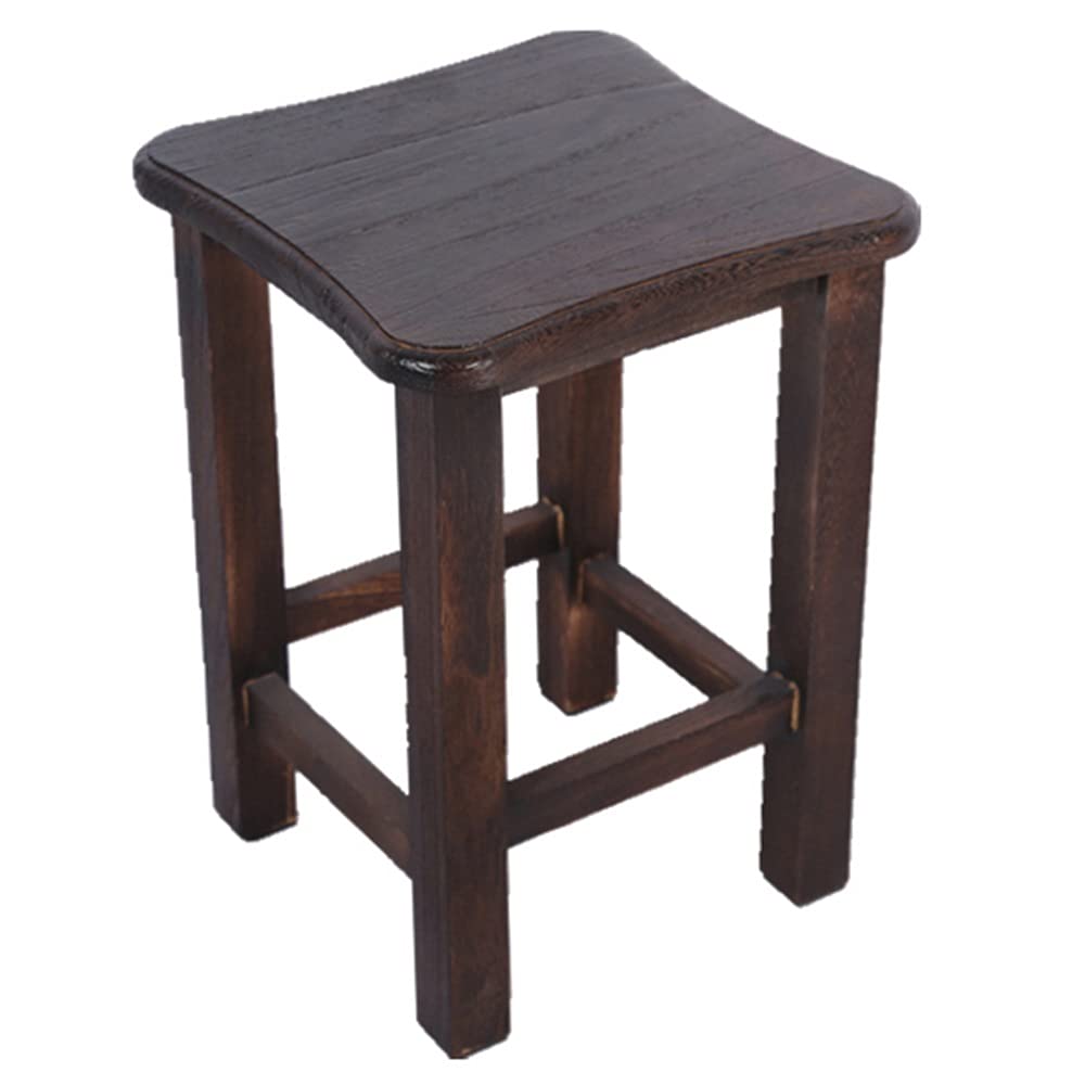 Tabouret en bois massif avec coins arrondis pour chambre et coiffeuse