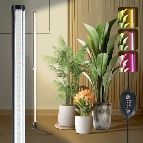 Atmel Standing Grow Lights for Indoor Plants with Timer 3 Adjustable Modes Full Spectrum Plant Lights for Indoor Growing 243LED Plant Grow Light for Flowering Office Indoor Garden