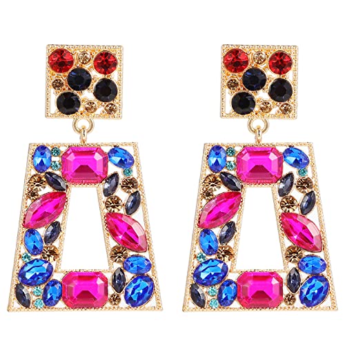 Canboer Sapphire Blue Rhinestone Rectang…