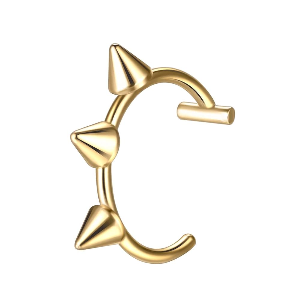 Amazon | ノンホールピアス スパイク付き 口ピアス 2個入り T字