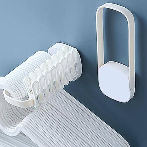 Perchero de pared individual y estante de almacenamiento plegable blanco 5