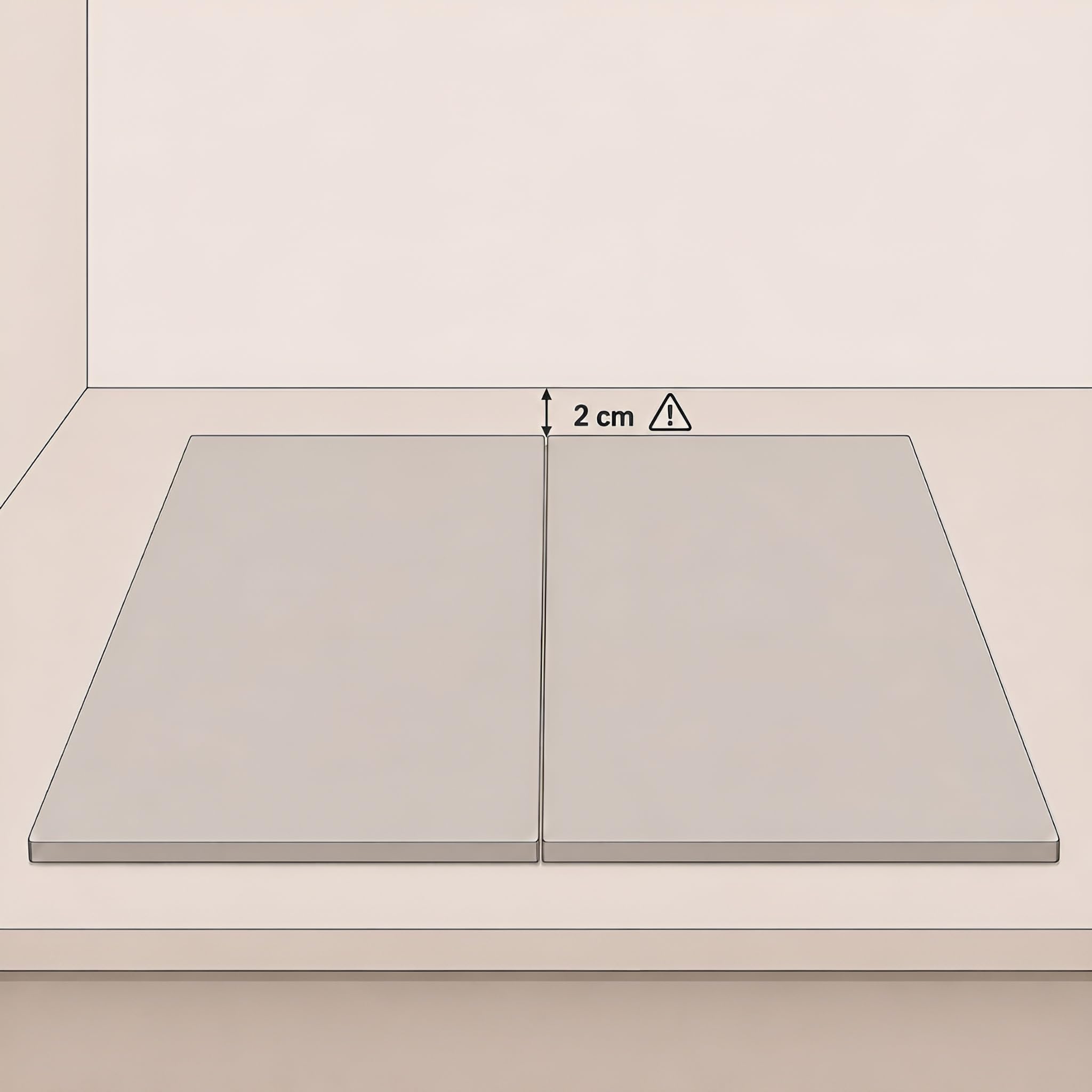 Tapa para vitrocerámica. Tapa cocina inducción (No GAS). 55 x 33 x 2,5 cm. Muy resistente. Hecho en España. Protector de vitroceramica, cubrevitroceramicas (2, Negro)