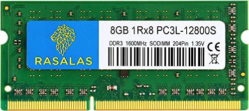 8 Go 1Rx8 PC3L-12800S DDR3L 1600MHz SODIMM DDR3 RAM 1.35V CL11 204-Pin PC3-12800 Mémoire Portable